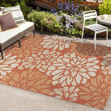 SMB110B-8 Zinnia Modern Floral Textured Weave Indoor Outdoor Area-Rug