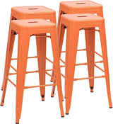 30 Inches Metal Bar Stools Bar Height High Backless Stools