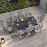 9 Pieces Outdoor Patio Dining Set with 8 Folding Portable Chairs