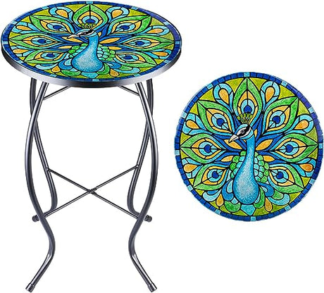 Patio Side Table Outdoor Accent Table Bistro Plant End Table Small Table