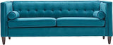 78'' W Velvet Sofa, Mid-Century Love Seats Sofa Furniture with Bolster Pillows)