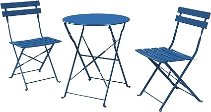 3-Piece Bistro Set Folding Outdoor Furniture Sets with Premium Steel Frame