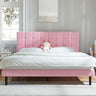 Twin Bed Frame Upholstered Platform with Headboard and Strong Wooden Slats