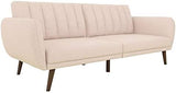 Brittany Futon, Convertible Sofa & Couch, Camel Faux Leather Sofas