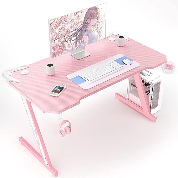 Gaming Desk, Computer and Gaming Table Z Shaped for Pc, Workstation