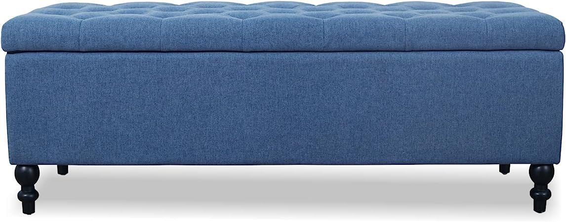 Storage Ottoman 50.2 Inches Upholstered Fabric Storage Ottoman Bench