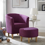 Modern Accent Chair, Upholstered Arm Chair Linen Fabric Single Sofa Chair