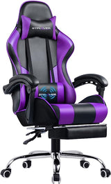 Gaming Chair, Computer Chair with Footrest and Lumbar Support