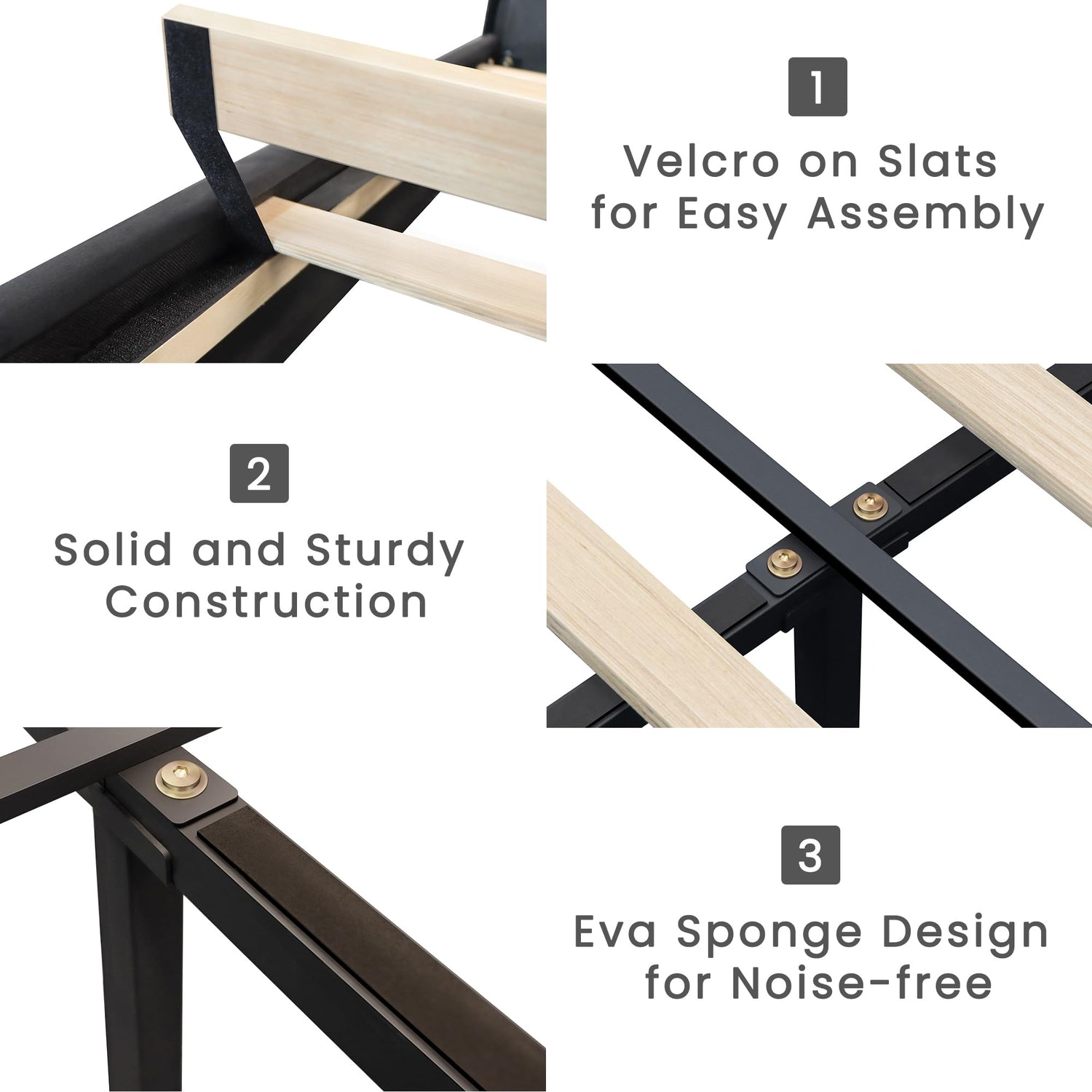 Quick and easy assembly bed frame setup