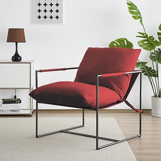 Basic Accent Sling Chair Modern Armchair for Living Room Bedroom Reading
