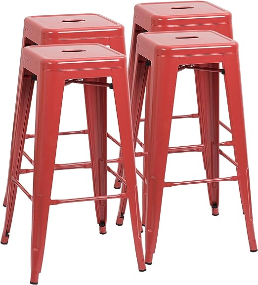 30 Inches Metal Bar Stools Bar Height High Backless Stools