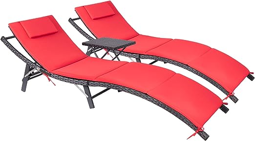 Patio Chaise Lounge Sets Outdoor Rattan