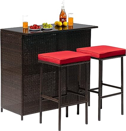 Wicker Patio Furniture 3 Piece Patio Set Chairs