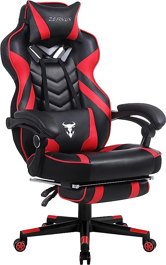 Purple Gaming Chair, Reclining Computer Chair with Footrest, High Back Gamer Chair with Massage, Large Computer Gaming Chair