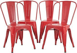 Metal Dining Chairs Set of 4 Indoor Outdoor Chairs Patio Chairs