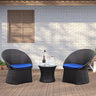 3 Pieces Patio Furniture Set, Outdoor Wicker Bistro Set