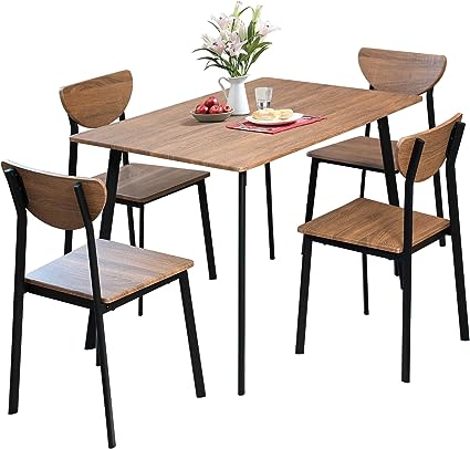 43 Inch Dining Table Set for 4,Rectangular Table with 4 Chairs Set