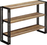 Bookshelf Industrial 3 Shelf Bookcase, Wood Storage Shelf with Metal Frame