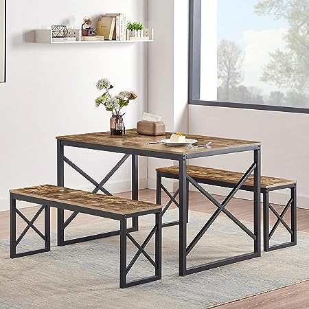 Kitchen Table with 2 Benches for 4