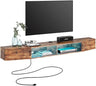 Floating TV Stand Wall Mounted Shelf with Blue Lights