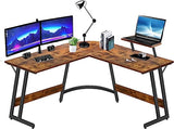 Black L Shaped Gaming Desk - 51 Inch Computer Corner Desks, Carbon Fiber