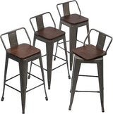 24 Inch Swivel Bar Stools Set of 4 Counter Height Stools Industrial Metal Barstools