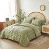 Khaki Tufted Bed in A Bag Queen Size Comforter Set