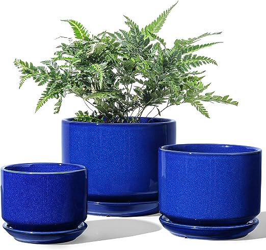 Ceramic Plant Pots, 4.3+5.3+6.8 inch, Set of 3