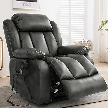 Large Lay Flat Sleeping Power Lift Recliner Chairs for Elderly with Heat and Massage