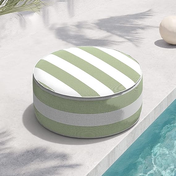 Indoor/Outdoor Inflatable Ottoman D21 x H9 inch, Round Footstool Inflatable Foot Rest Ottoman