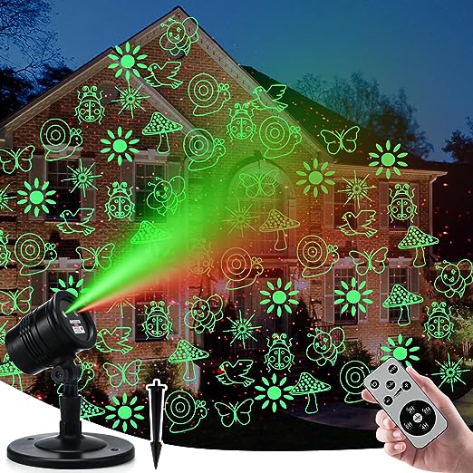 Christmas Laser Lights, Projector Lights Landscape Spotlight Red and Green Star Show