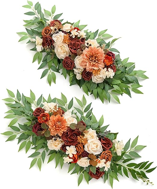 Wedding Artificial Arch Floral Arrangements 2pcs for Ceremony