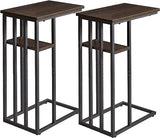 C Shaped End Table,Side Table for Sofa and Bed,Set of 2