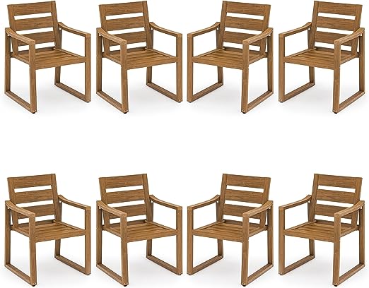 Poly Outdoor Dining Chairs Set of 8, 350LBS