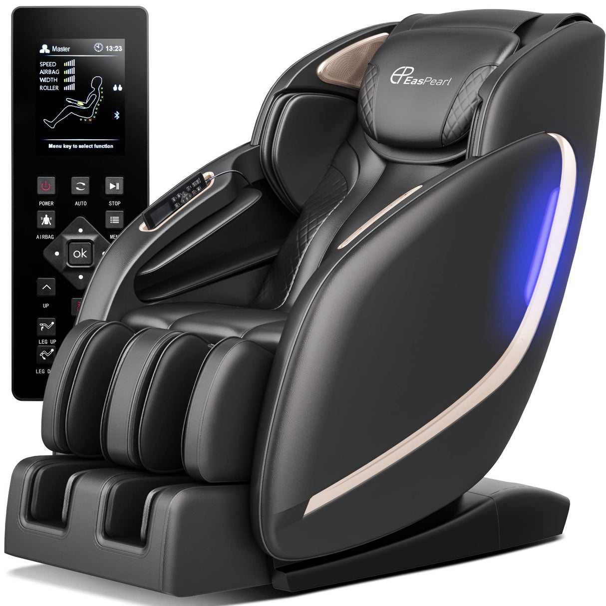 TheraTrak SL-Track Massage Chair in Black – Front View