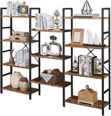 Triple 4 Tier Bookshelf, Bookcase with 11 Open Display Shelves