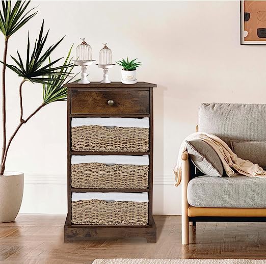 Wicker Basket Storage Cabinet, Wicker Storage Cabinet