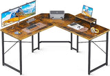 L Shaped Gaming Desk, 51 Inch Computer Desk with Monitor Stand