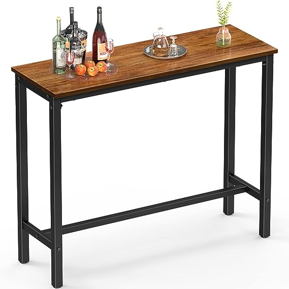 𝐮𝐩𝐠𝐫𝐚𝐝𝐞𝐝 39.4” Bar Table White Marble Industrial Pub Dining Height Table