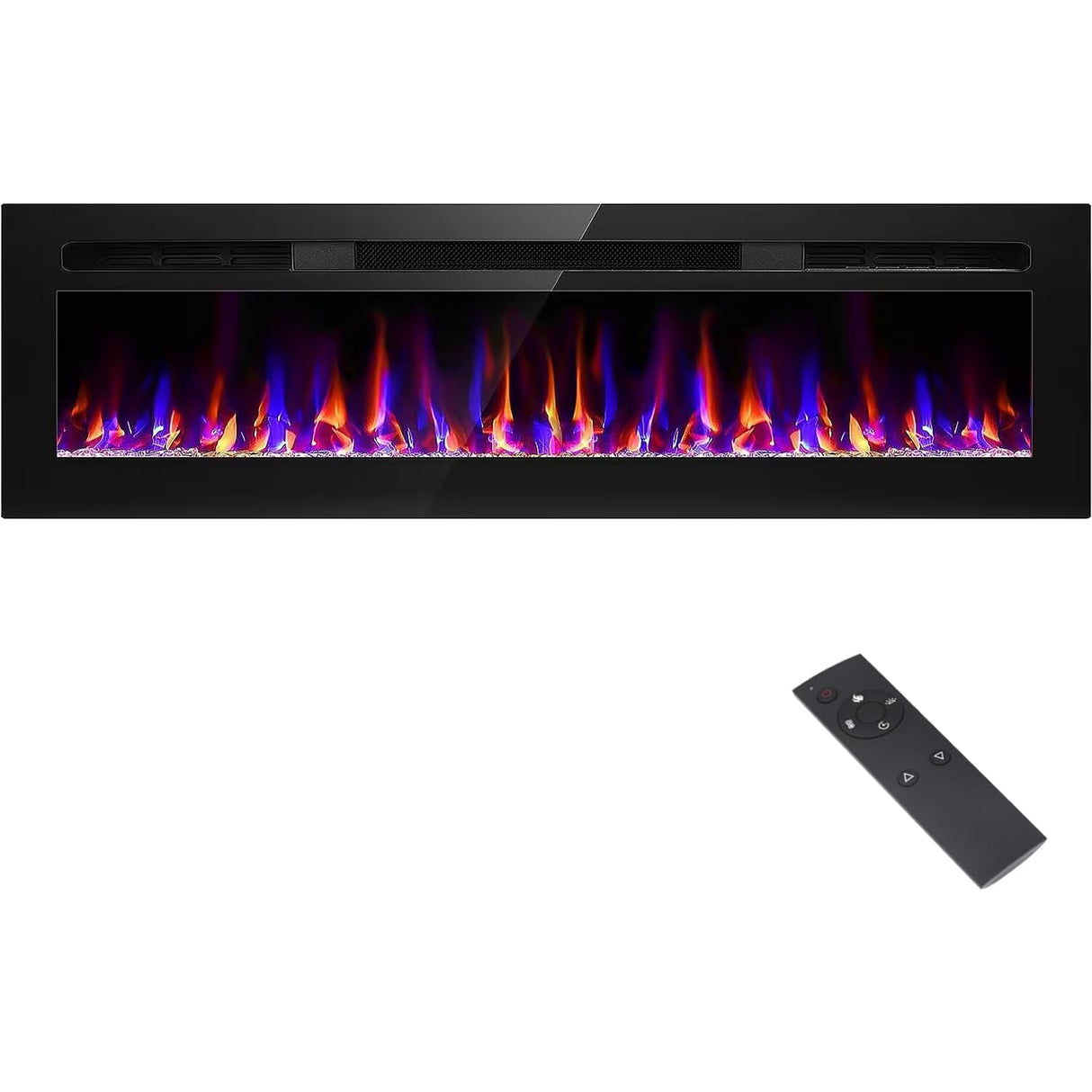 Wall-Mounted Electric Fireplace with Adjustable Heating & Color Options