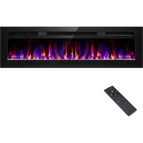 Wall-Mounted Electric Fireplace with Adjustable Heating & Color Options
