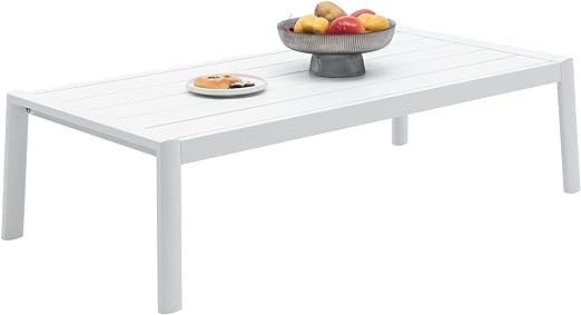 Outdoor Patio Coffee Table All-Weather Aluminum Rectangle Coffee Tables