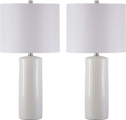 Jacek Modern Contemporary Table Lamp, 2 Count, Gray & Brass Finish