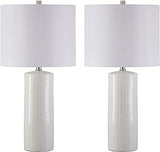 Jacek Modern Contemporary Table Lamp, 2 Count, Gray & Brass Finish