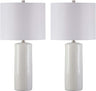 Jacek Modern Contemporary Table Lamp, 2 Count, Gray & Brass Finish