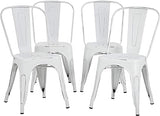 Metal Dining Chairs Set of 4 Indoor Outdoor Chairs Patio Chairs