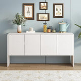 Minimalist Style 60" L Large Storage Space Sideboard with 4 Doors and Rebound Device