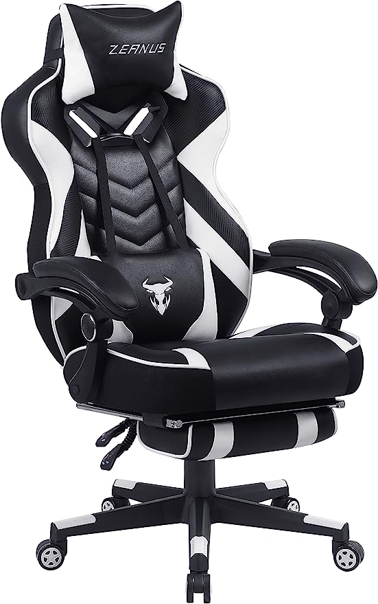 Purple Gaming Chair, Reclining Computer Chair with Footrest, High Back Gamer Chair with Massage, Large Computer Gaming Chair