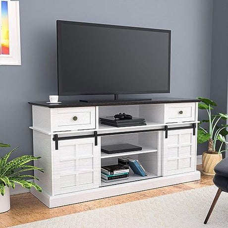 Entertainment Center, Farmhouse TV Stand for 65 inch TV, 58" Wood TV Stand