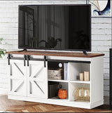 Farmhouse TV Stand for 65 Inch TVs, Modern Rustic Entertainment Center